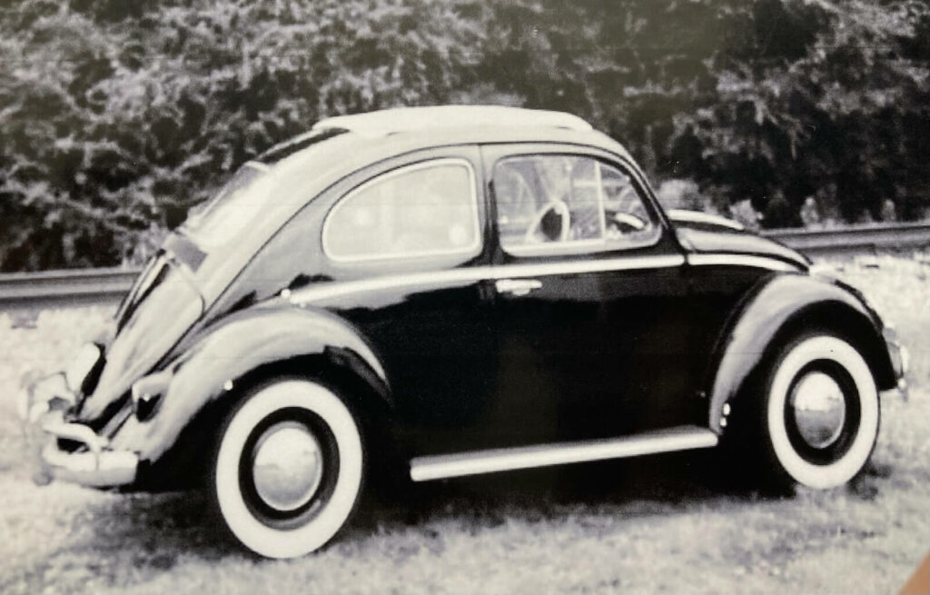 Ron Corder Customs A black and white photo of a volkswagen beetle.